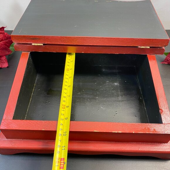 Handmade Wooden Jewelry Box, Top Opening Keepsake, Flower, Brown Box, Luxury Woo - Picture 10 of 10